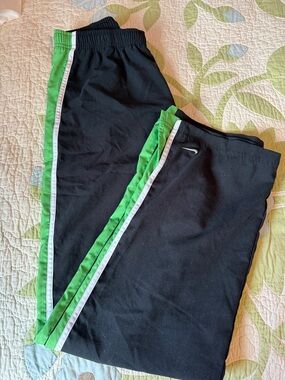Women’s Black and Green Athletic Track Pants